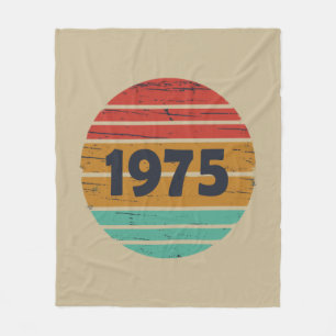 Geboren in 1975 vintage verjaardagscadeau fleece deken