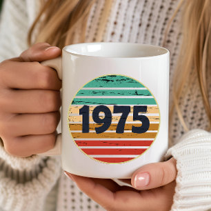 Geboren in 1975 vintage verjaardagscadeau koffiemok