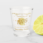 Geboren in 1976 50ste verjaardag feest drank barwa shot glas (Voorkant)