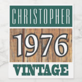 Geboren in 1976 Geboorte Wijn Label Etiket (Enkel label)