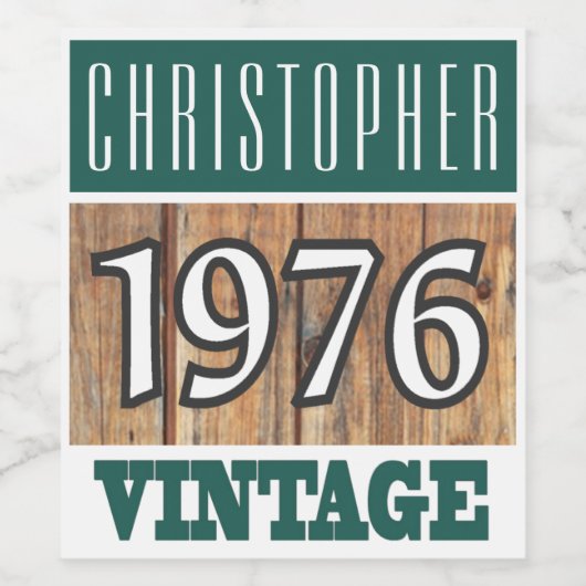 Geboren in 1976 Geboorte Wijn Label Wijn Etiket (Enkel label)