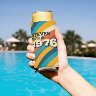 Geboren in 1976 Gepersonaliseerde Koelbox - Retro Seltzer Blikjeskoeler