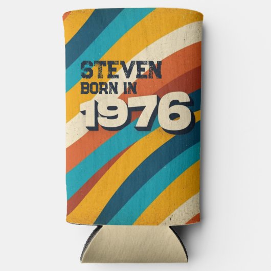 Geboren in 1976 Gepersonaliseerde Koelbox - Retro  Seltzer Blikjeskoeler (Voorkant)