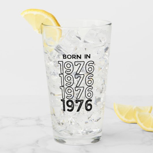 Geboren in 1976 Glass Cup 1976 Glas (Voorkant ijs)