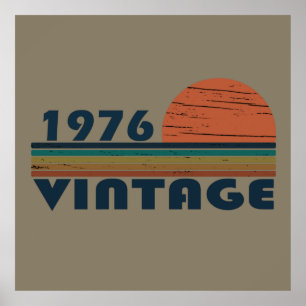 Geboren in 1976 klassieke zonsondergang poster
