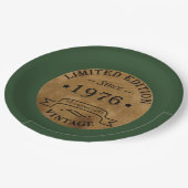 Geboren in 1976 op  verjaardag papieren bordje (Gekanteld)