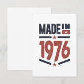 Geboren in 1976. RSVP kaartje (Voorkant / Achterkant)