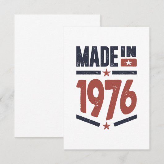 Geboren in 1976. RSVP kaartje (Voorkant / Achterkant)