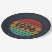 Geboren in 1976  verjaardagscadeau papieren bordje (Gekanteld)