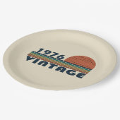 Geboren in 1976  verjaardagscadeau papieren bordje (Gekanteld)