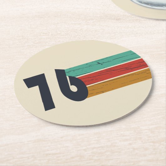 Geboren in 1976  verjaardagscadeau ronde kartonnen onderzetter (Gebogen)