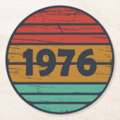 Geboren in 1976 verjaardagscadeau ronde kartonnen onderzetter (Voorkant)