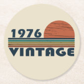 Geboren in 1976  verjaardagscadeau ronde kartonnen onderzetter (Voorkant)