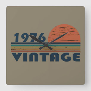 Geboren in 1976 verjaardagscadeau vierkante klok