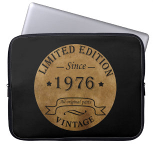 Geboren in 1976 vintage 50e verjaardagscadeau laptop sleeve