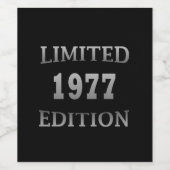 Geboren in 1977, beperkte uitgave wijn etiket (Enkel label)