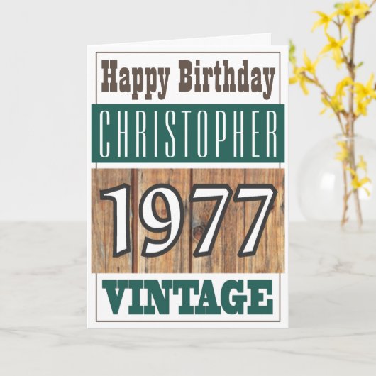 Geboren in 1977 Greetings Card Kaart (Gele Bloem)