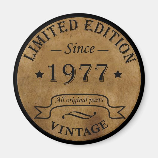 Geboren in 1977 op  verjaardag magneet (Voorkant)