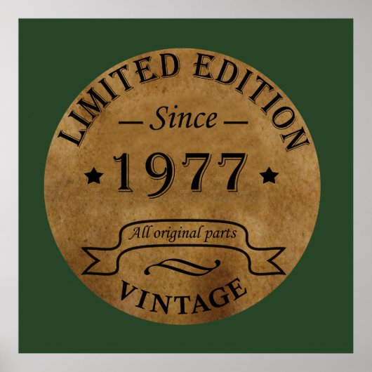 Geboren in 1977 op  verjaardag poster (Voorkant)