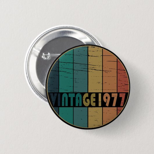 Geboren in 1977 op  verjaardag ronde button 5,7 cm (Voorkant /achterkant)