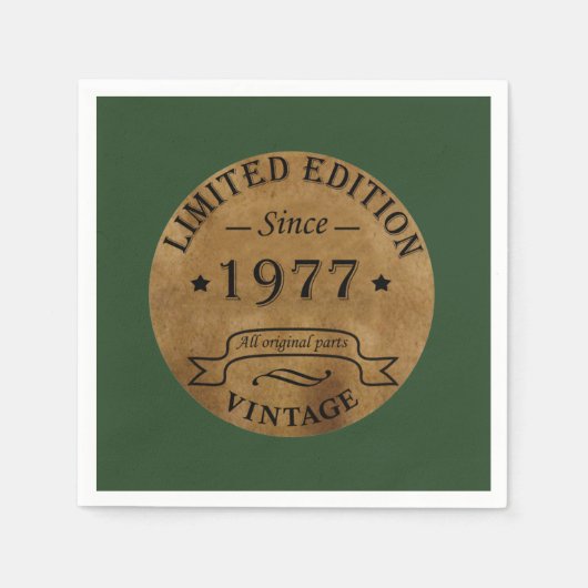 Geboren in 1977 op  verjaardag servet (Voorkant)