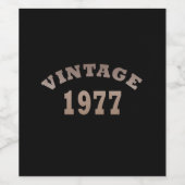 Geboren in 1977 op  verjaardag wijn etiket (Enkel label)