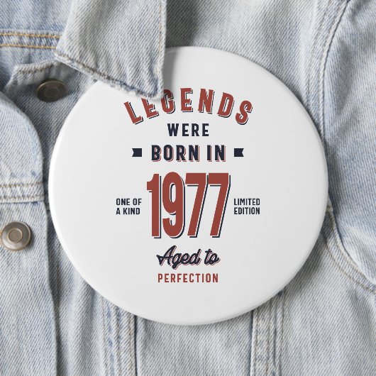 Geboren in 1977. ronde button 6,0 cm (In situ)