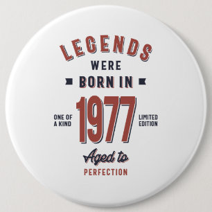 Geboren in 1977. ronde button 6,0 cm