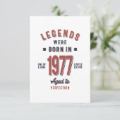 Geboren in 1977. RSVP kaartje (Staand voorkant)