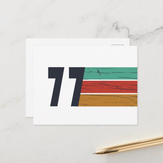 Geboren in 1977  verjaardagscadeau feestdagenkaart (Voorkant / Achterkant in situ)