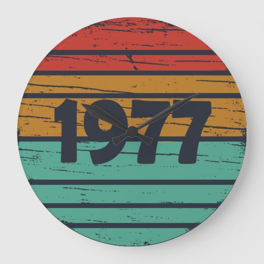 Geboren in 1977  verjaardagscadeau grote klok (Voorkant)