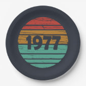 Geboren in 1977  verjaardagscadeau papieren bordje (Voorkant)