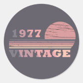 Geboren in 1977  verjaardagscadeau ronde sticker (Voorkant)