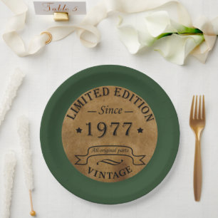 Geboren in 1977 verjaardagsfeestje papieren bordje