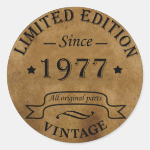Geboren in 1977 verjaardagsfeestje ronde sticker