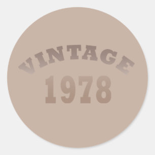 Geboren in 1978 elegante moderne vintage verjaarda ronde sticker