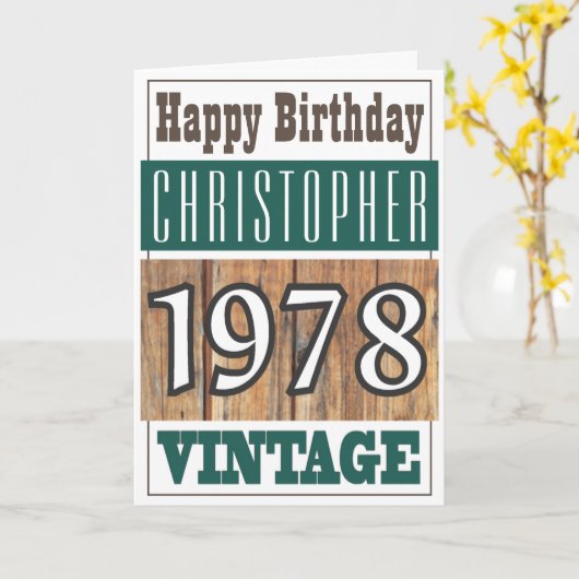 Geboren in 1978 Greetings Card Kaart (Gele Bloem)