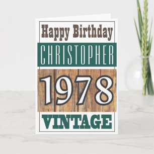 Geboren in 1978 Greetings Card Kaart