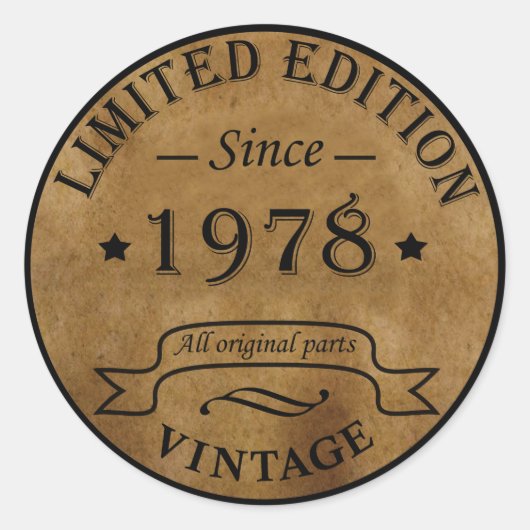 Geboren in 1978 jaar ronde sticker (Voorkant)