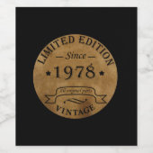 Geboren in 1978  jaar wijn etiket (Enkel label)