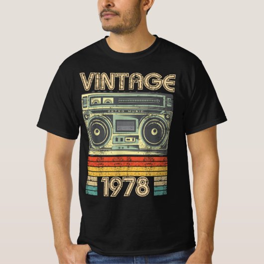 Geboren in 1978 Radio Retro, 1978 Birthday Gift T-shirt (Voorkant)