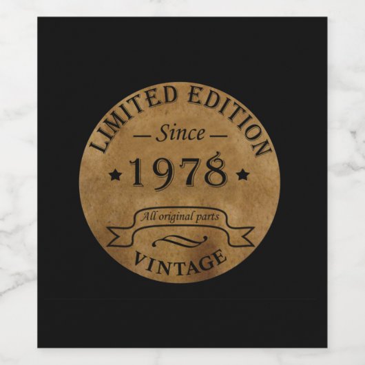 Geboren in 1978 verjaardag wijn etiket (Enkel label)