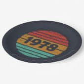 Geboren in 1978  verjaardagscadeau papieren bordje (Gekanteld)