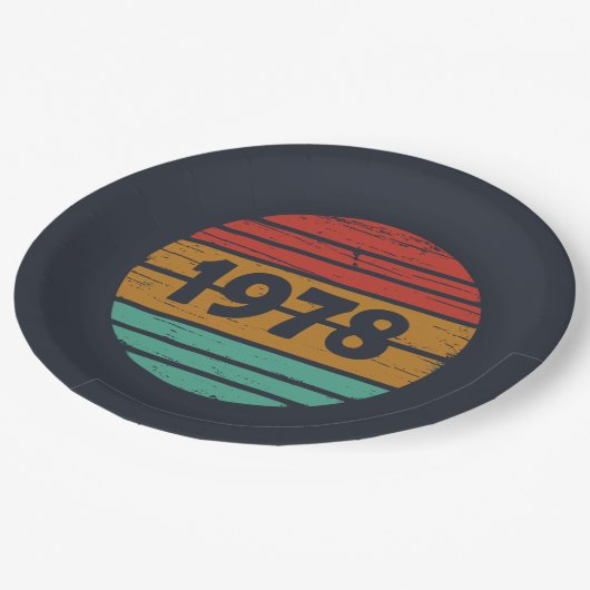 Geboren in 1978  verjaardagscadeau papieren bordje (Gekanteld)