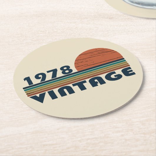 Geboren in 1978 verjaardagscadeau ronde kartonnen onderzetter (Gebogen)