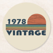 Geboren in 1978 verjaardagscadeau ronde kartonnen onderzetter (Voorkant)