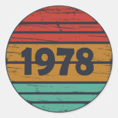 Geboren in 1978  verjaardagscadeau ronde sticker (Voorkant)