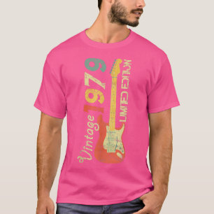 Geboren in 1979-bijtende Electric Bass Guitar Musi T-shirt