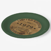 Geboren in 1979 op  verjaardag papieren bordje (Gekanteld)