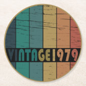 Geboren in 1979 op verjaardag ronde kartonnen onderzetter (Voorkant)